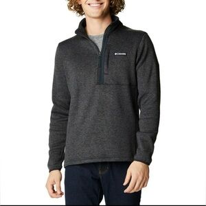 Columbia Sweater Weather Half Zip Black Heather Size Medium Long Sleeve